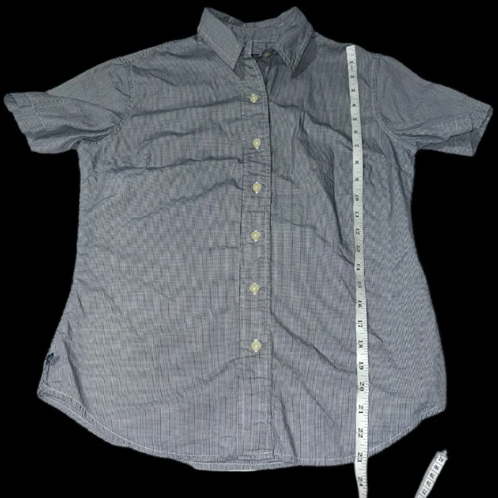 SOLD Ralph Lauren Polo Jeans Co. Short Sleeve Button Down Gingham Checked Top, S - Picture 4 of 15